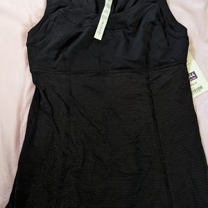 Black Lululemon shirt with sports bra built in
